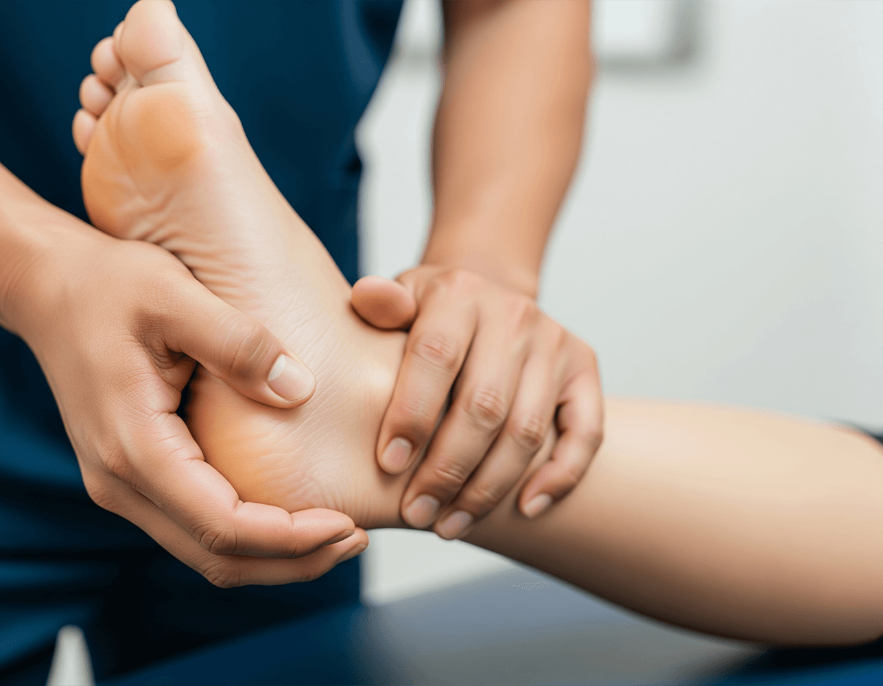 Healthcare professional providing foot and ankle assessment at Foot & Ankle Center of Arizona. Compassionate care for mobility.
