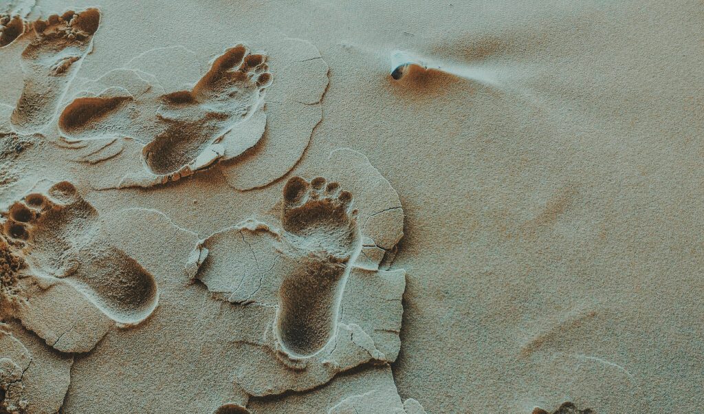 foot print in sand