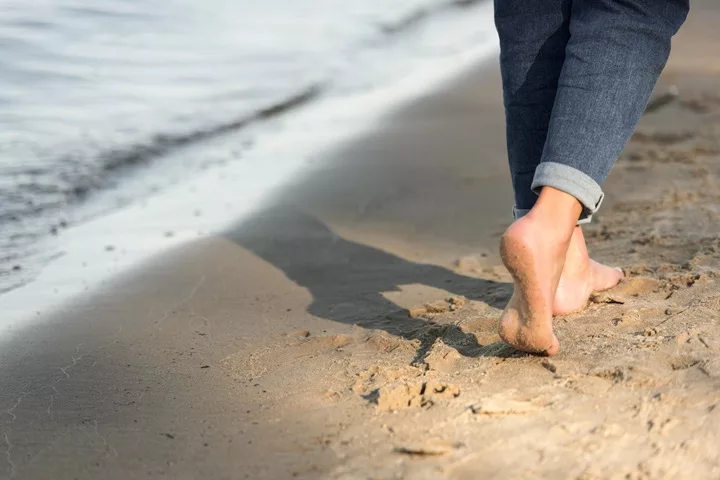 Toe Walking- in beach
