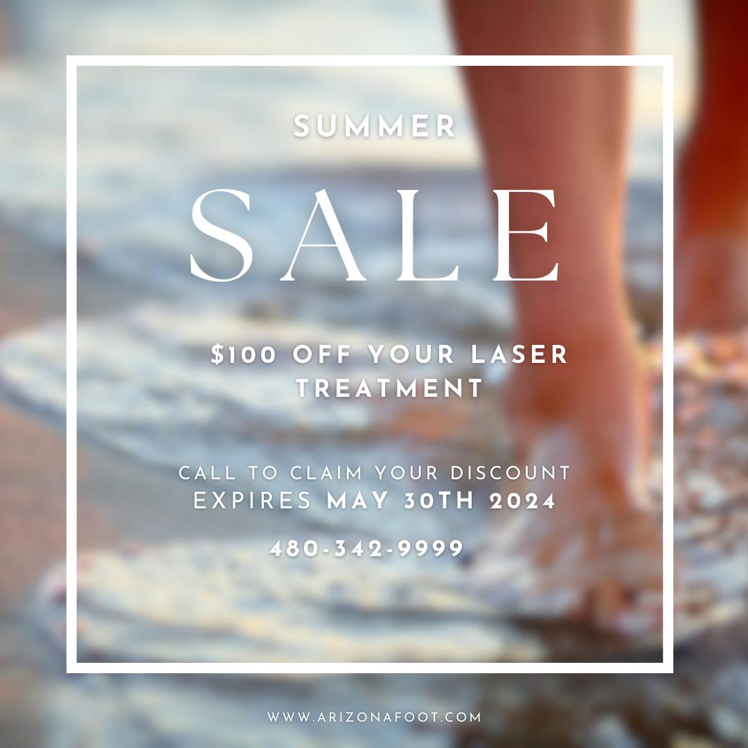 Summer Sale! $100 Off Your Laser Treatment. Call to Claim Your Discount Expires May 30th 2024
